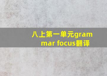 八上第一单元grammar focus翻译